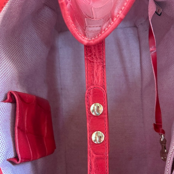 Dooney & Burke Red Croc-Embossed Shoulder Bag - Picture 7 of 9